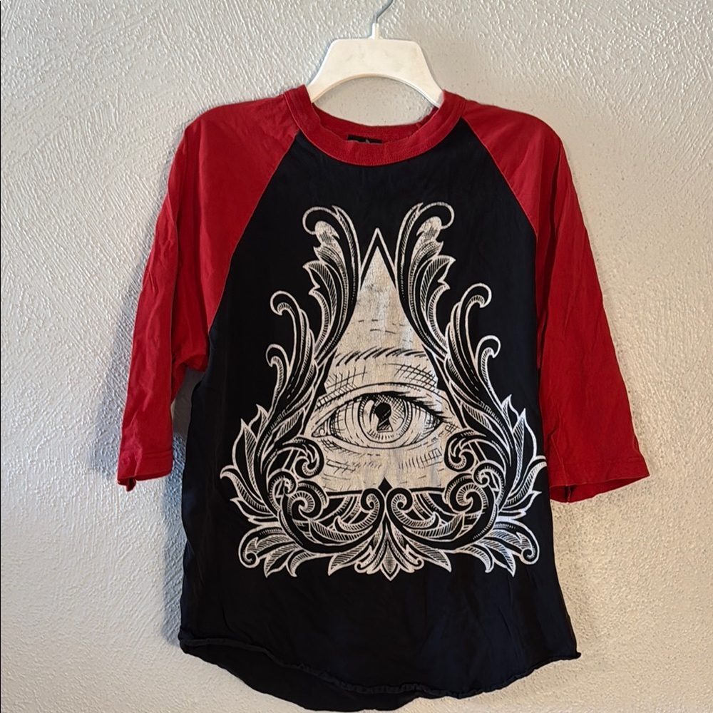 Conspiracy Red and Black Graphic Tee
